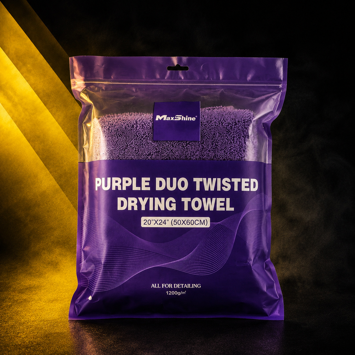 MaxShine Purple Duo Twisted Drying Towel (60x50CM 1200GSM)