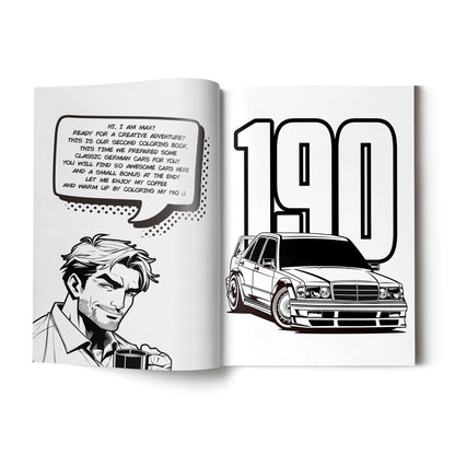 German Classics Colouring Book - German Cars